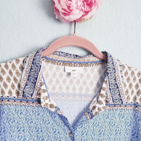 J. Jill Mixed Media Button Down Long Sleeve Tunic - Picture 6 of 9